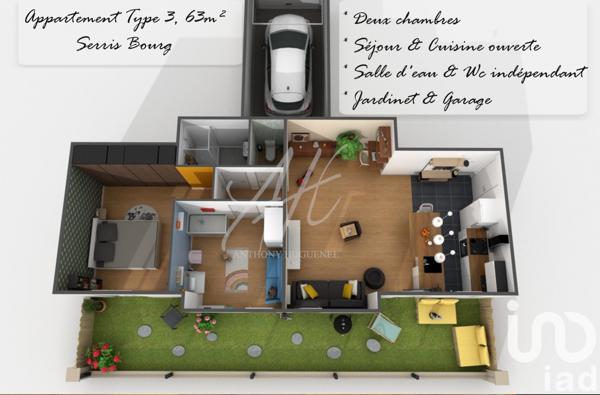 Appartement à vendre 3 pièces 63 m² Serris