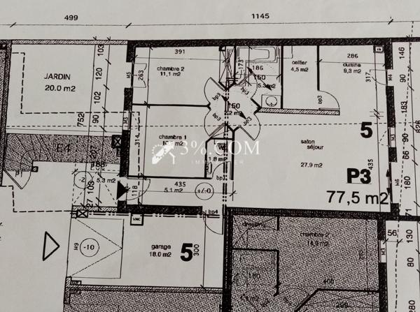 Appartement 3 pièce(s) 2 chambre(s) 76.81 m²