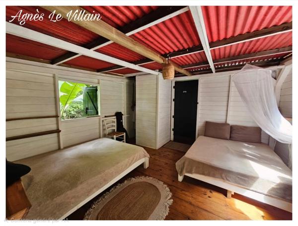 Maison en bois + bungalow autonomes en pleine forêt