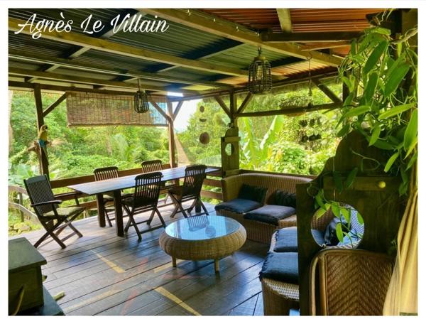 Maison en bois + bungalow autonomes en pleine forêt