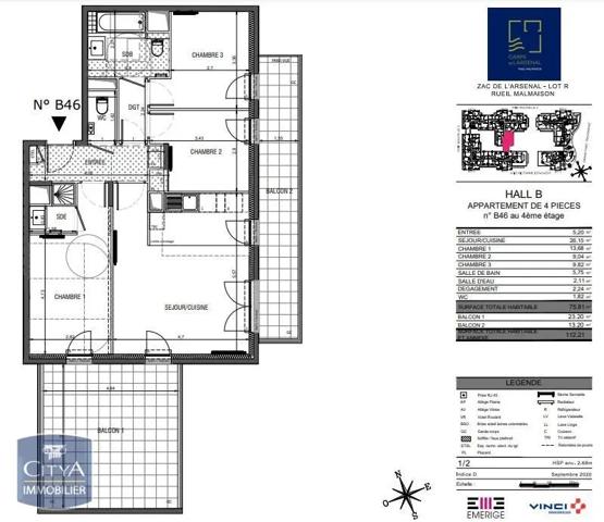 Appartement à louer 4 pièces 75.81m²