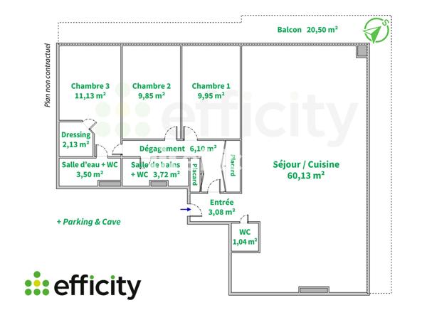 Appartement 5 pièces - 111 m² Bien prestige