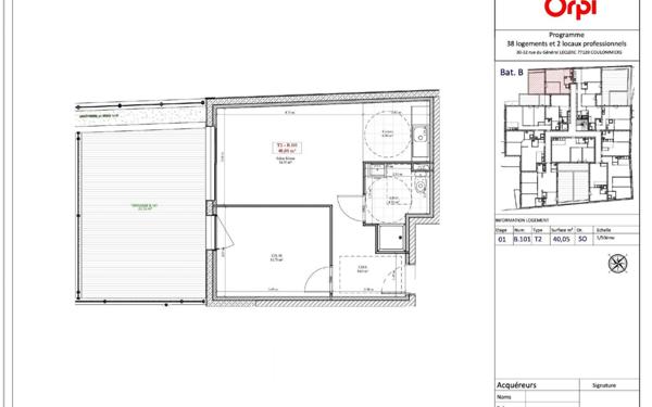 Appartement à vendre    2 pièces • 40,05 m2 Coulommiers