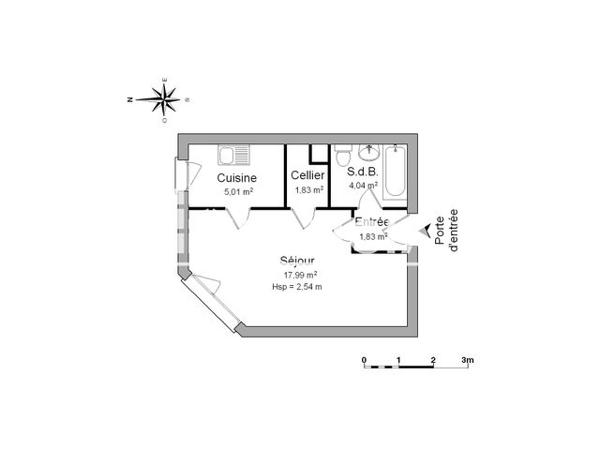 Location Studio 30.7 m² - 10 PUITS MAUGER Rennes 35000