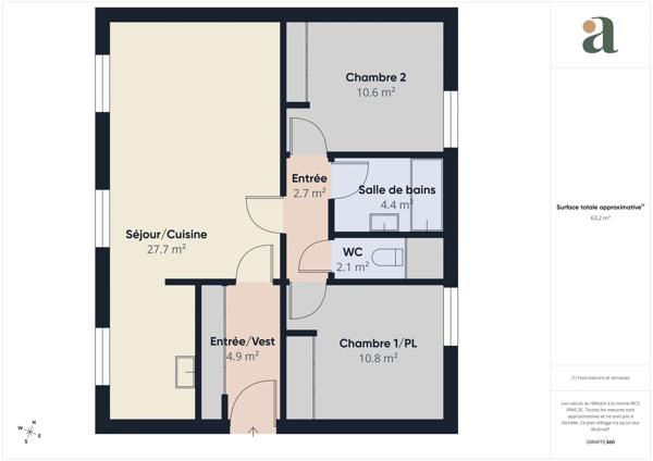 Appartement T3 Traversant Est/Ouest Très jolie Vue Résidence de standing à Survilliers