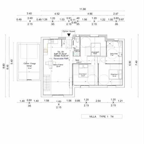 Villa individuelle plain-pied Olmeta Di Tuda 4 pièces 76 m2 - terrain 551 m2