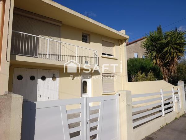 Maison 3 chambres, bureau, jardin, garage