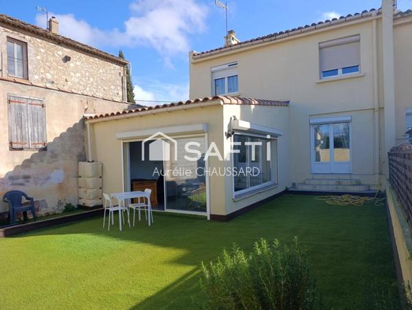 Maison 3 chambres, bureau, jardin, garage