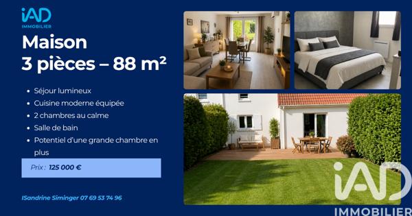Maison à vendre 3 pièces 88 m² Broglie