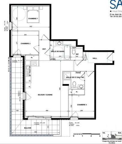 Appartement F4 à vendre  4 pièces - 84,75 m2 ANTIBES - 06