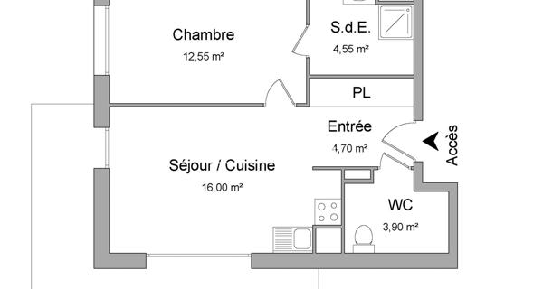 Location Appartement 2 pièces 41.7 m² - Saint-léger-du-bourg-denis 76160