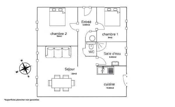 Maison traditionnelle de 74,45 m²