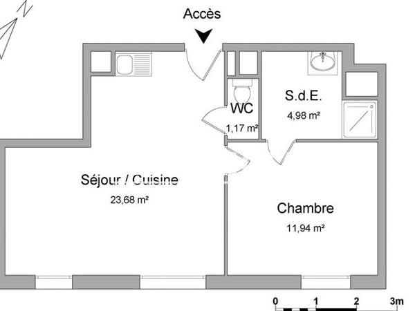 Location Appartement 2 pièces 41.77 m² - 9 ALLEE HENRI DUNANT Joinville-le-pont 94340