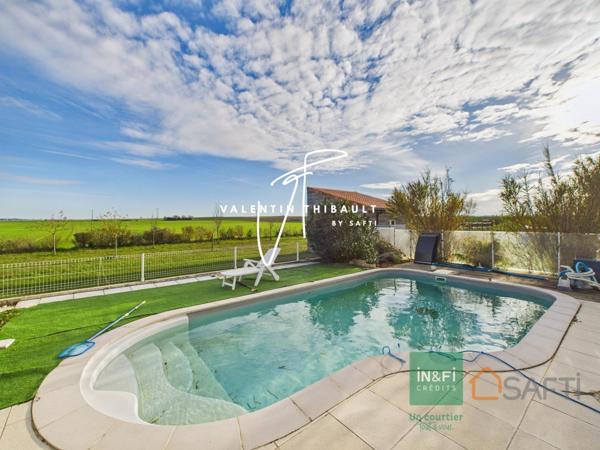 Maison T5 plain-pied au calme avec piscine à Chabournay