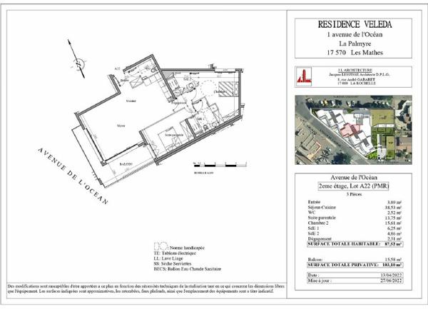 Appartement à vendre  3 pièces • 87,52 m2 Les Mathes