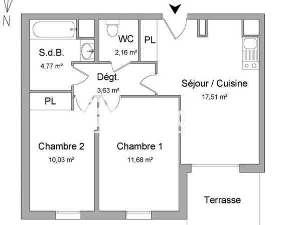 Location Appartement 3 pièces 49.8 m² - 141 AV DE ST MENET BAT A Marseille 13011