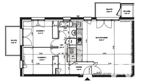Appartement à vendre 3 pièces 63 m² Liffré