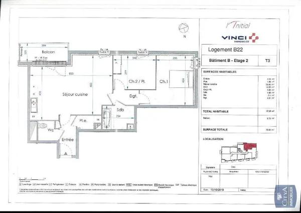 Appartement à louer 3 pièces 67.81m² Le Petit-Quevilly (76140)