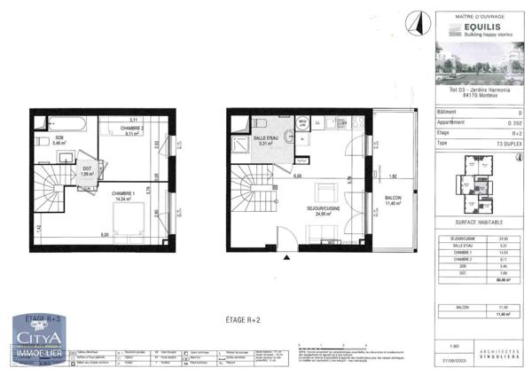 Appartement à louer 3 pièces 60.46m² Monteux (84170)
