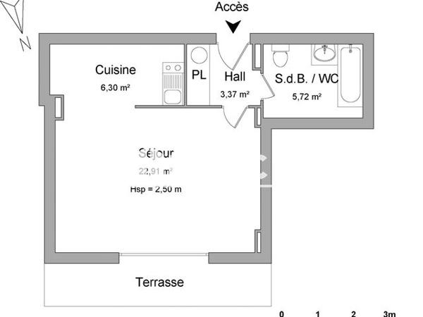 Location Studio 38.3 m² - 10 AVENUE MORMAL Lille 59000