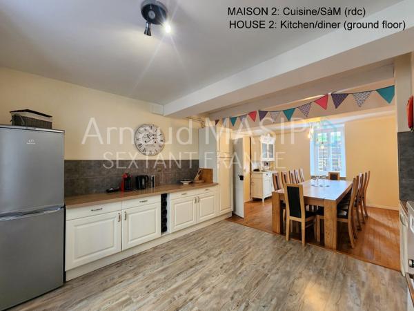 IMPOSANT ENSEMBLE IMMOBILIER, 2 MAISONS ATTENANTES, 8 CHAMBRES, GRAND JARDIN, PISCINE HORS SOL