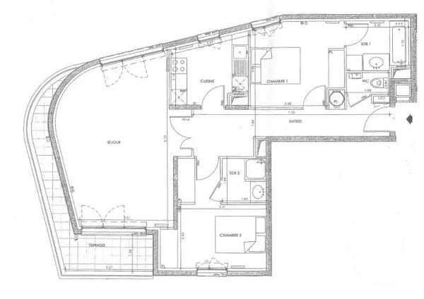 Appartement F3 à vendre  3 pièces - 74,07 m 2   SURESNES  - 92
