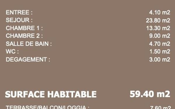 Appartement à vendre    3 pièces • 59,40 m2 Neuville-sur-Saône