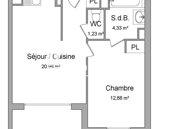 Location Appartement 2 pièces 39.39 m² - 83 AVENUE DE LA BERMONE Villeneuve-loubet 06270