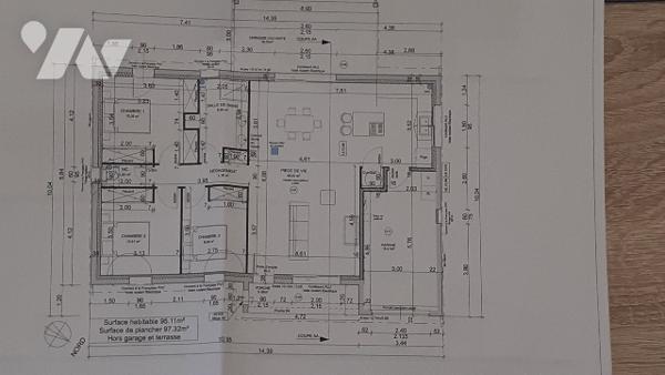 Terrain à Bâtir avec projet de construction d'une villa de plain-pied de type 4 avec garage !