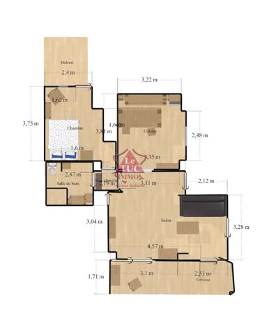 Appartement 2/3 pièces vue mer dans maison bourgeoise Grasse (06130)