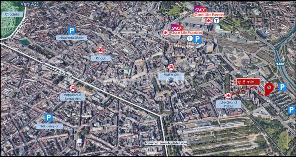 Bureaux à louer à Lille open space rénové avec terrasse privative 100 m²