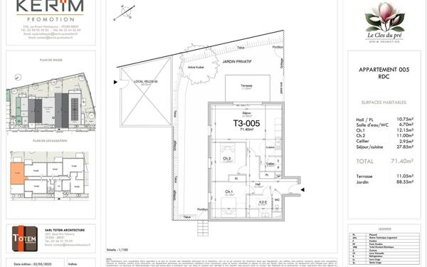 Appartement à vendre    3 pièces • 71,40 m2 Guilers