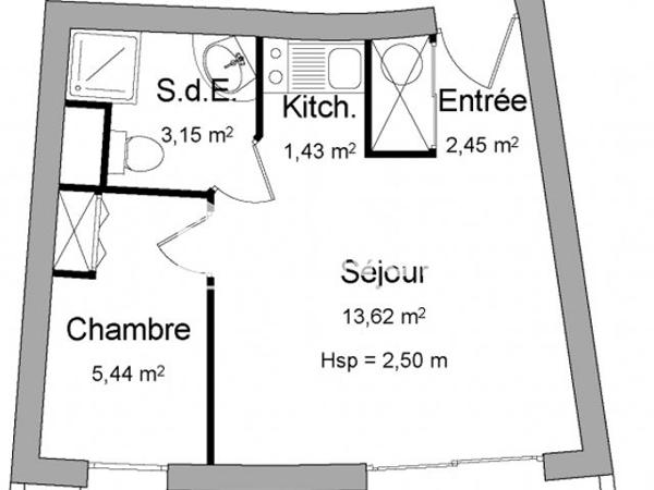 Location Appartement meublé 2 pièces 26.09 m² - AVENUE JEAN MONNET La Rochelle 17000