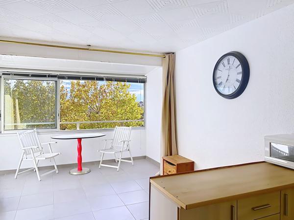 Charmant appartement studio cabine lumineux de 24.85 m2 avec loggia et vue dégagée, cellier & parking privatif à Gruissan entre le Grazel et le Port