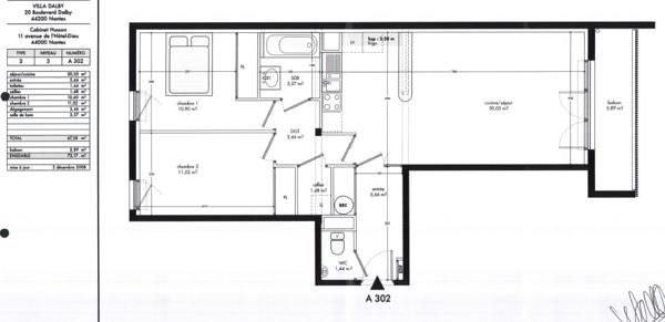 Appartement Nantes 3 pièce(s) 67.28 m2