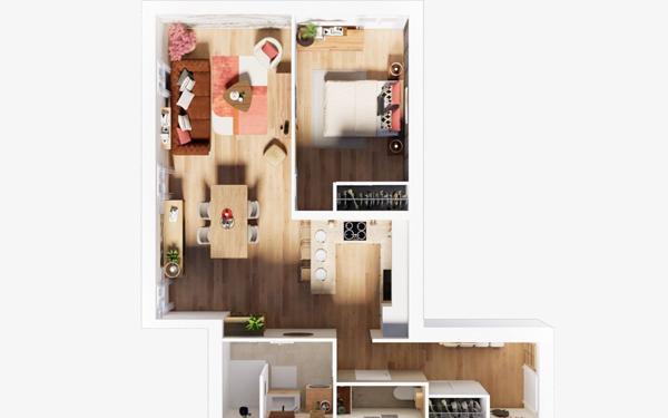 Appartement à vendre    2 pièces • 58 m2 Bielle