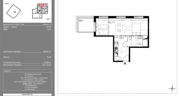 Location Studio 45.12 m² - Blagnac 31700
