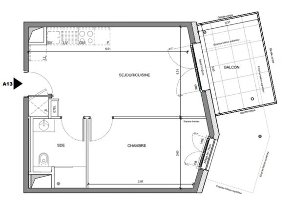 Appartement à vendre 2 pièces 37 m² Annecy