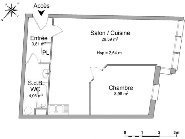 Location Appartement meublé 2 pièces 43.43 m² - RESIDENCE LOUIS LUMIERE Le Mans 72000