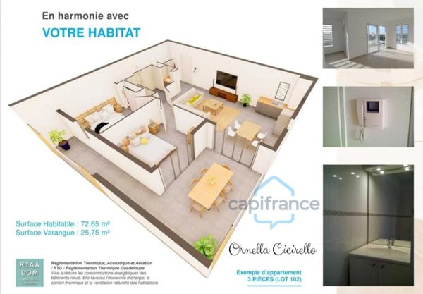 appartement Neuf à vendre 3 pièces BAIE MAHAULT (971)