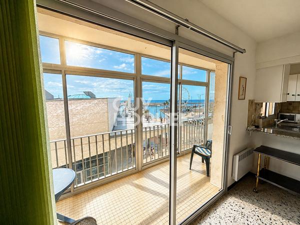 Appartement T2 traversant de 47 m² à Canet-en-Roussillon - Vue marina, mer et Canigou