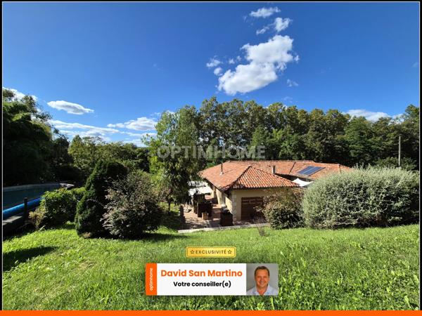 Maison avec piscine, double garage et jardin arboré, à MONCRABEAU (47)