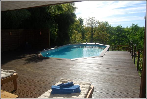 Maison avec piscine, double garage et jardin arboré, à MONCRABEAU (47)