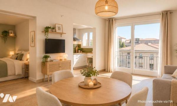 Appartement studio (avec cave) vendu libre situé au 4ème étage d'un immeuble en copropriété