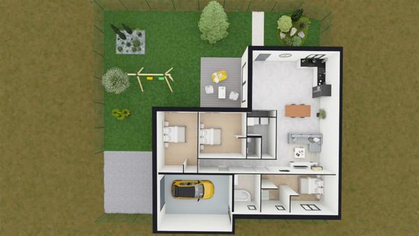 Maison neuve de plain-pied à BEAUVALLON/ Saint-Jean-de-Touslas