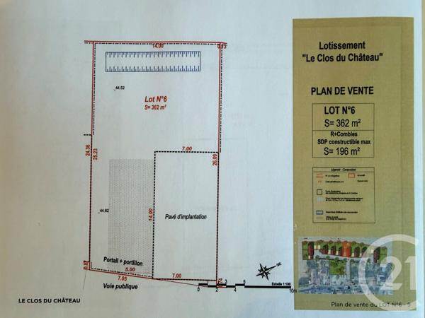 Terrain à vendre  362 m2 LESCHES - 77