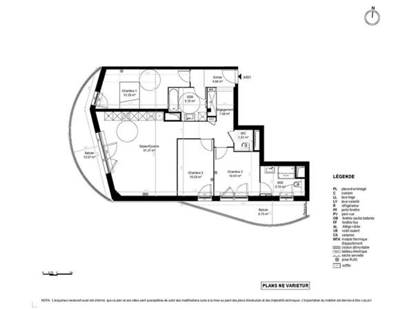 Appartement à vendre 4 pièces 92 m² Dunkerque