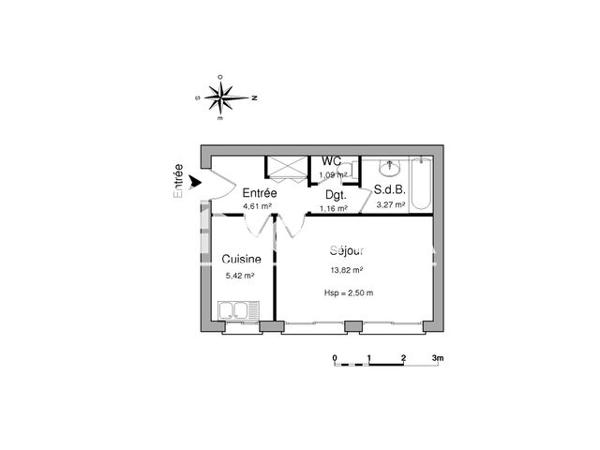 Location Studio 29.4 m² - 80 AVENUE GALLIENI Epinay Sur Seine 93800