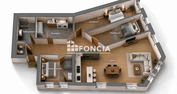 À vendre Appartement 4 pièces 97.88 m² - Lille 59800