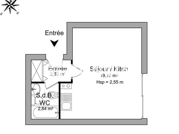 Location Studio 24.51 m² - 30 BOULEVARD DES AIGUILLETTES Villers Les Nancy 54600